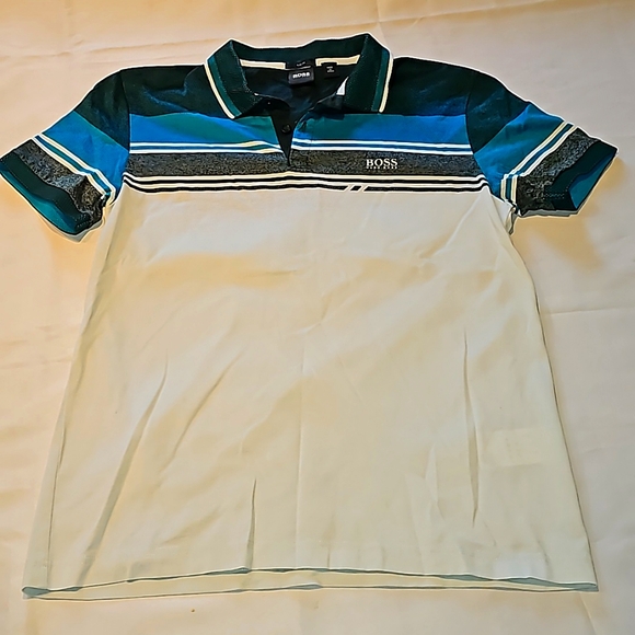 HUGO BOSS PAULE 5 mens polo (silver) size medium - Picture 1 of 3